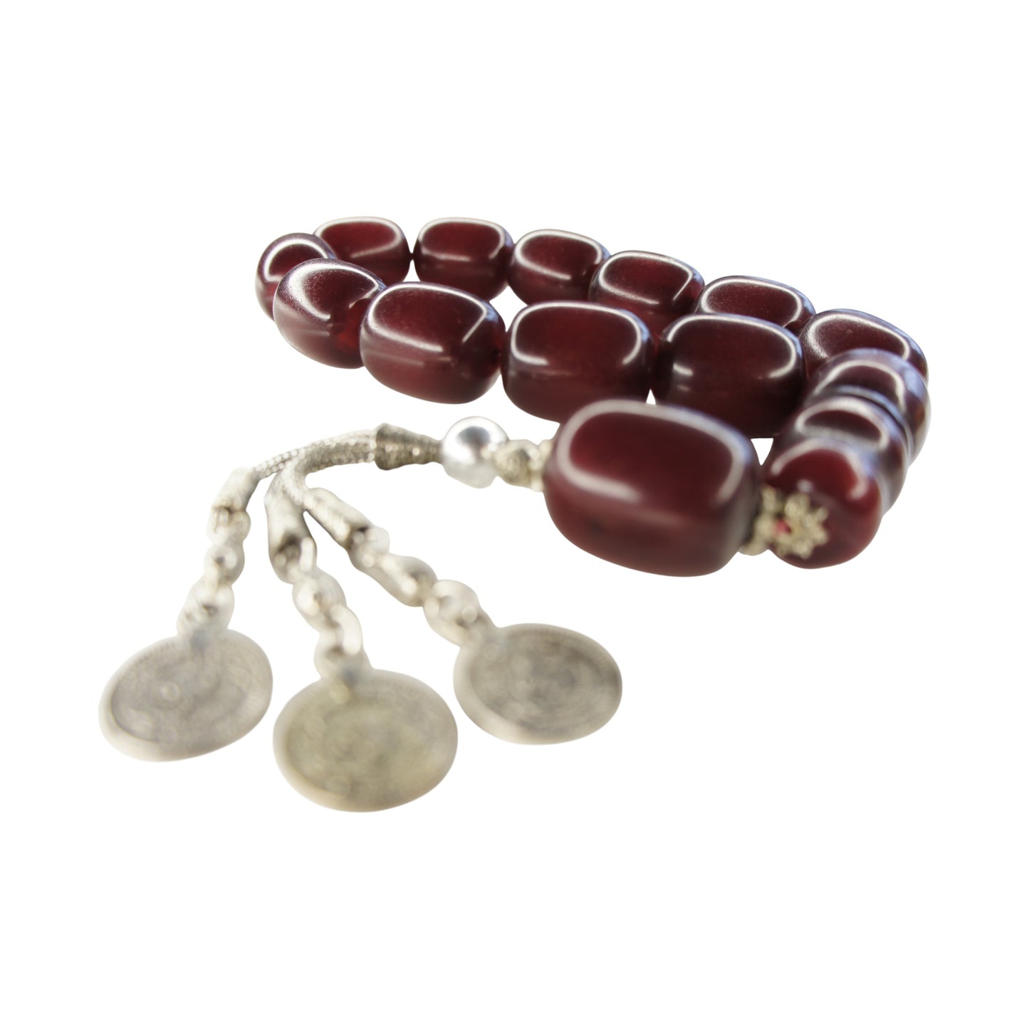 Exklusive Faturan Osmanische Katalin Bakalite Gebetskette in Bordeaux – Antiker Stil, Seltenes Sammlerstück Handgefertigt