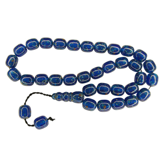 Exklusive Faturan Osmanische Katalin Bakalite Gebetskette in Blau – Antiker Stil, Seltenes Sammlerstück Handgefertigt