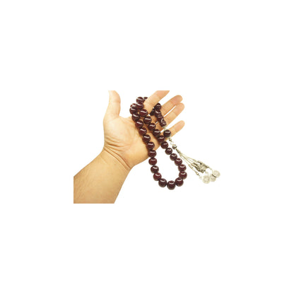Exklusive Faturan Osmanische Katalin Bakalite Gebetskette in Bordeuxe – Antiker Stil, Seltenes Sammlerstück Handgefertigt