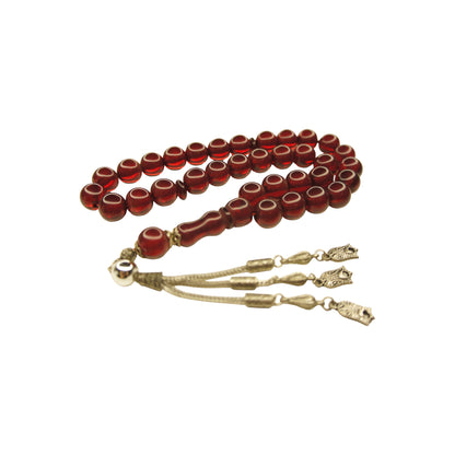 Exklusive Faturan Osmanische Katalin Bakalite Gebetskette in Bordexue – Antiker Stil, Seltenes Sammlerstück Handgefertigt