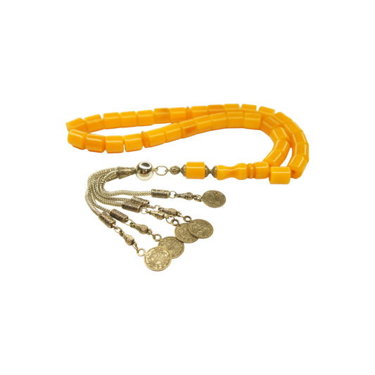 Exklusive Faturan Osmanische Katalin Bakalite Gebetskette in Orange– Antiker Stil, Seltenes Sammlerstück Handgefertigt