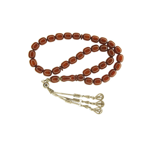 Exklusive Faturan Osmanische Katalin Bakalite Gebetskette in Braun – Antiker Stil, Seltenes Sammlerstück Handgefertigt