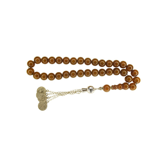 Exklusive Faturan Osmanische Katalin Bakalite Gebetskette in Braun – Antiker Stil, Seltenes Sammlerstück Handgefertigt