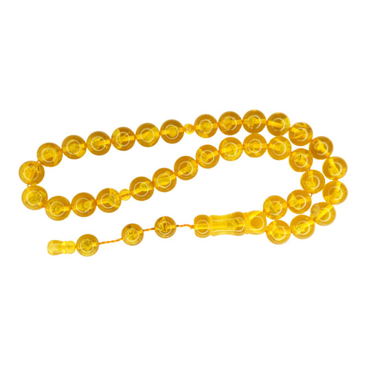 Exklusive Osmanische Biene Fossil Gebetskette in Gelb– Antiker Stil, Seltenes Sammlerstück Handgefertigt