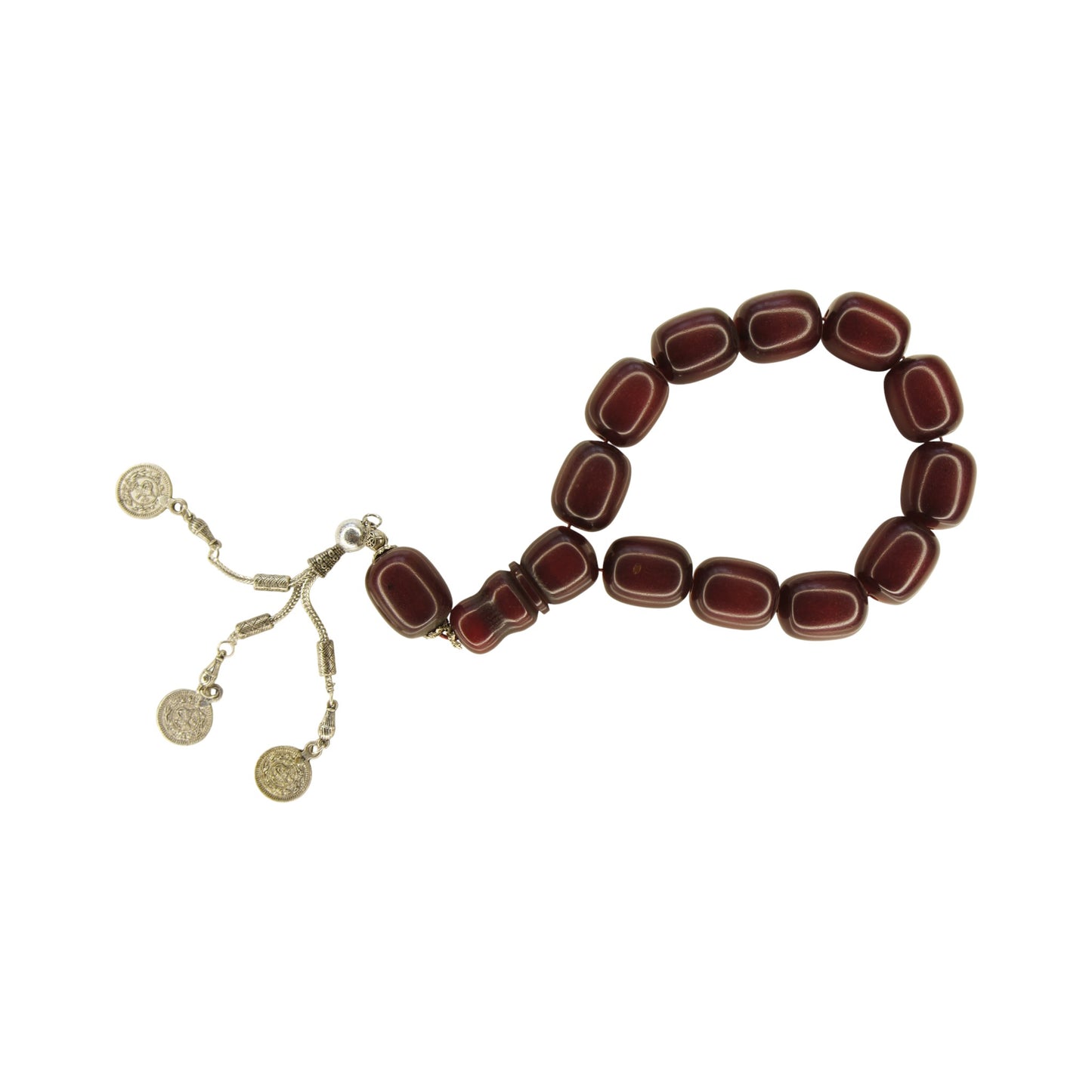 Exklusive Faturan Osmanische Katalin Bakalite Gebetskette in Bordeaux – Antiker Stil, Seltenes Sammlerstück Handgefertigt