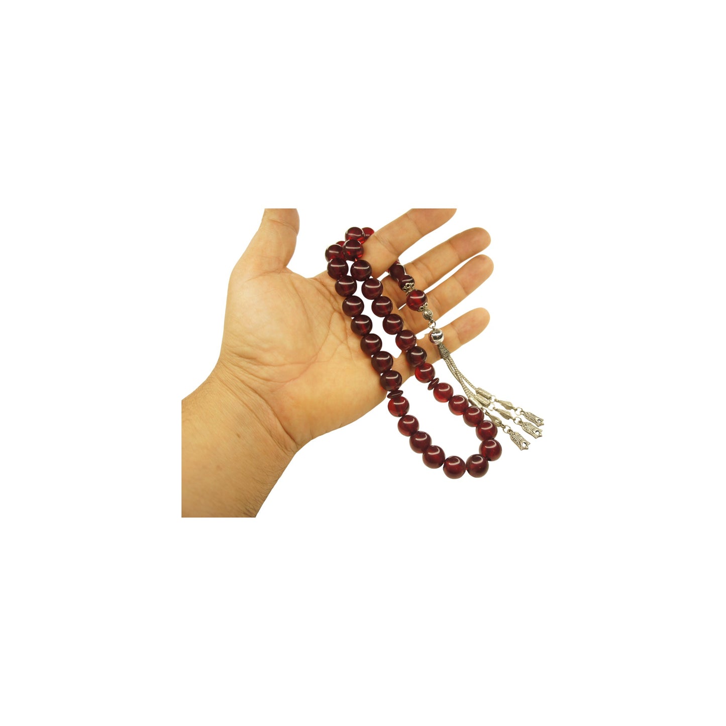 Exklusive Faturan Osmanische Katalin Bakalite Gebetskette in Bordexue – Antiker Stil, Seltenes Sammlerstück Handgefertigt