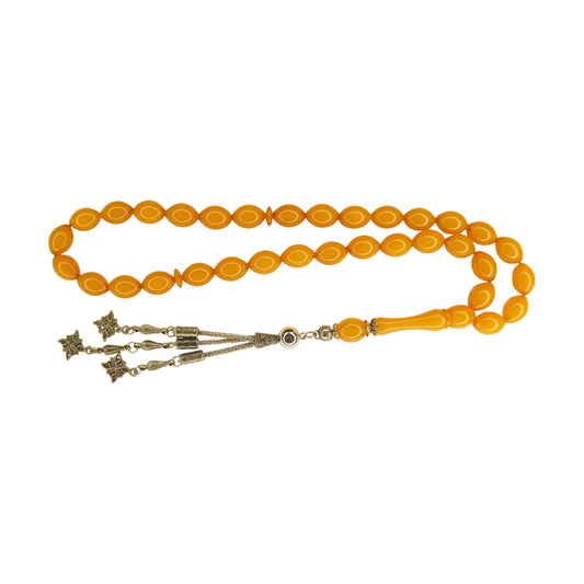 Exklusive Faturan Osmanische Katalin Bakalite Gebetskette in Orange – Antiker Stil, Seltenes Sammlerstück Handgefertigt