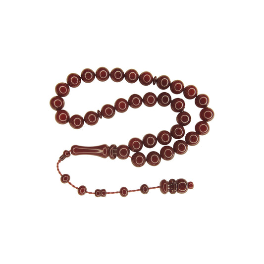 Exklusive Faturan Osmanische Katalin Bakalite Gebetskette in Bordexue – Antiker Stil, Seltenes Sammlerstück Handgefertigt